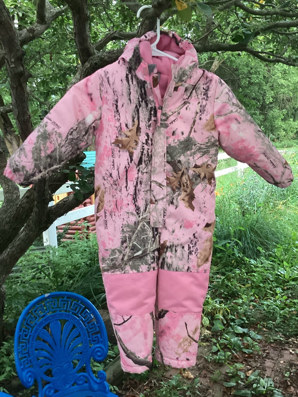 Cabela's Pink Fleece Toddler Hooded One Piece Snowsuit Winter Coveralls Size 3T